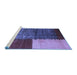 Sideview of Machine Washable Abstract Blue Contemporary Rug, wshcon2854blu