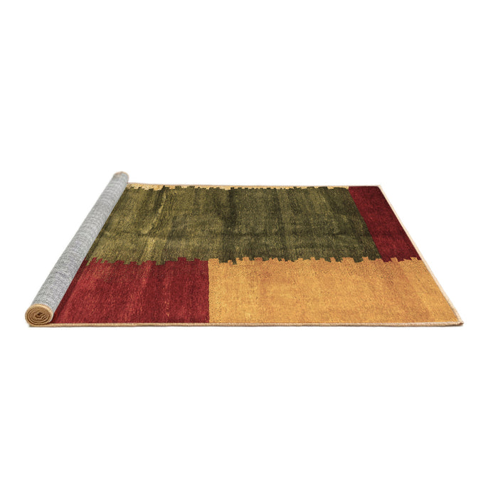 Sideview of Machine Washable Abstract Brown Contemporary Rug, wshcon2854brn