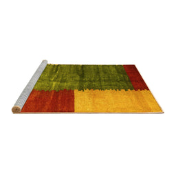 Sideview of Machine Washable Abstract Yellow Contemporary Rug, wshcon2854yw