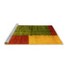 Sideview of Machine Washable Abstract Yellow Contemporary Rug, wshcon2854yw