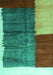 Machine Washable Abstract Turquoise Contemporary Area Rugs, wshcon2854turq