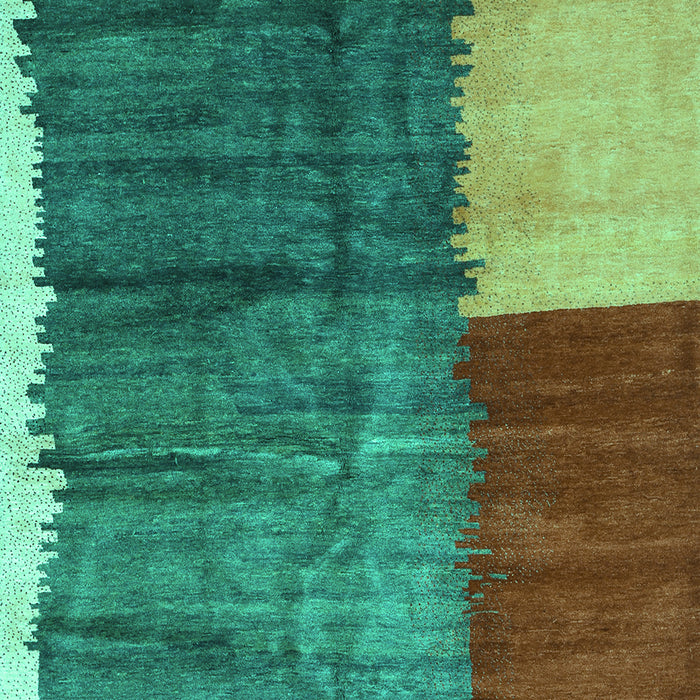 Machine Washable Abstract Turquoise Contemporary Area Rugs, wshcon2854turq