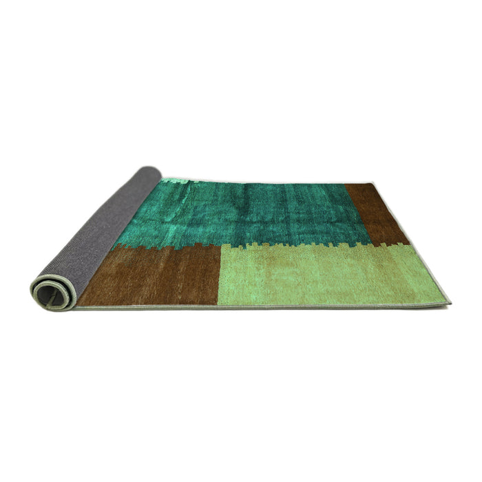Sideview of Abstract Turquoise Contemporary Rug, con2854turq