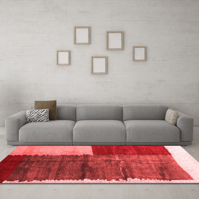 Contemporary Red Washable Rugs