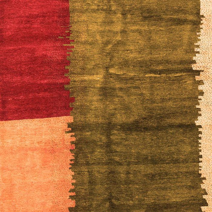 Serging Thickness of Machine Washable Abstract Orange Contemporary Area Rugs, wshcon2854org