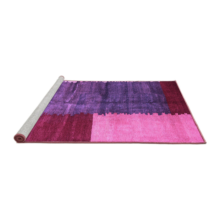 Sideview of Machine Washable Abstract Purple Contemporary Area Rugs, wshcon2854pur