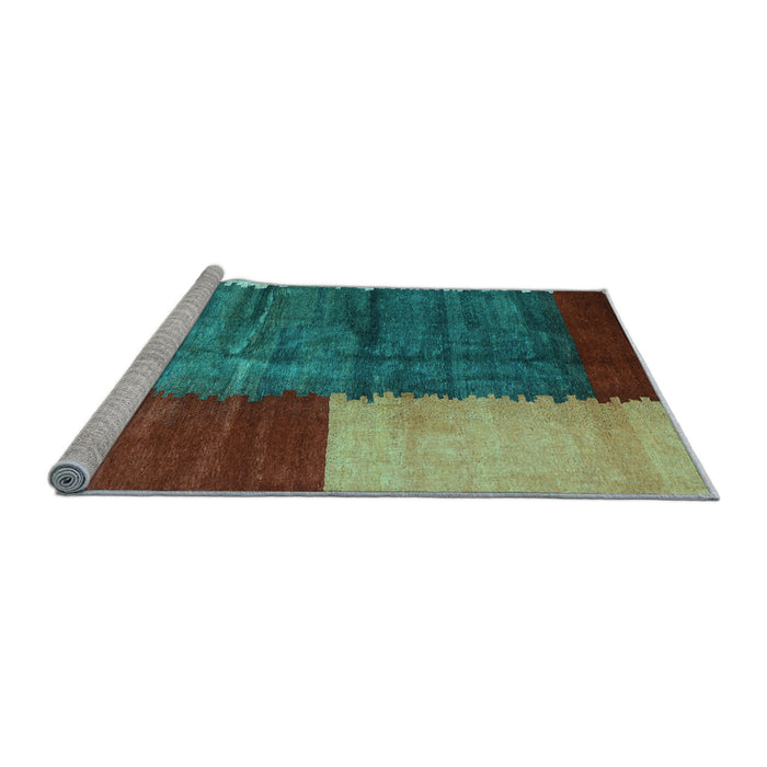 Sideview of Machine Washable Abstract Light Blue Contemporary Rug, wshcon2854lblu