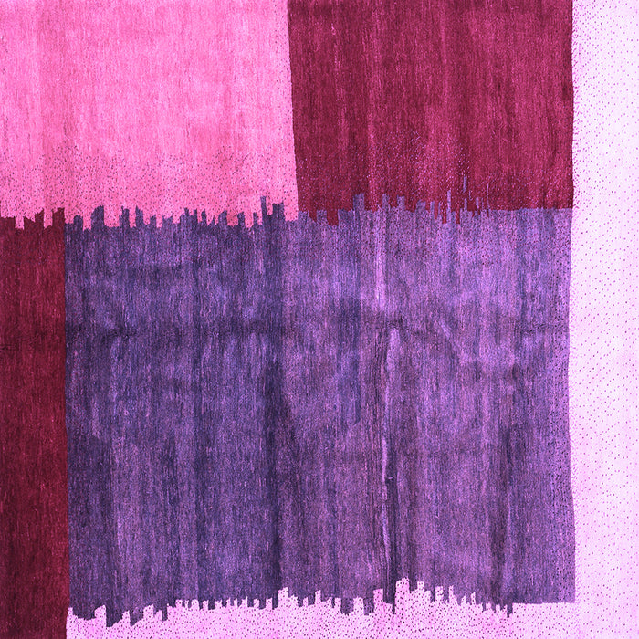 Square Abstract Purple Contemporary Rug, con2854pur