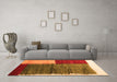 Machine Washable Abstract Orange Contemporary Area Rugs in a Living Room, wshcon2854org