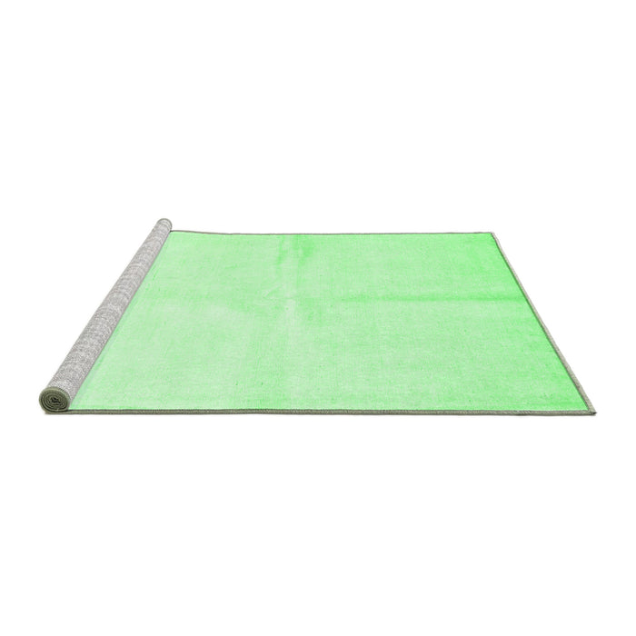 Sideview of Machine Washable Solid Emerald Green Modern Area Rugs, wshcon2855emgrn