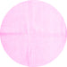 Round Solid Pink Modern Rug, con2855pnk