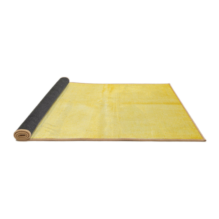 Sideview of Solid Yellow Modern Rug, con2855yw