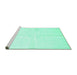 Sideview of Machine Washable Solid Turquoise Modern Area Rugs, wshcon2855turq