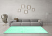 Machine Washable Solid Turquoise Modern Area Rugs in a Living Room,, wshcon2855turq