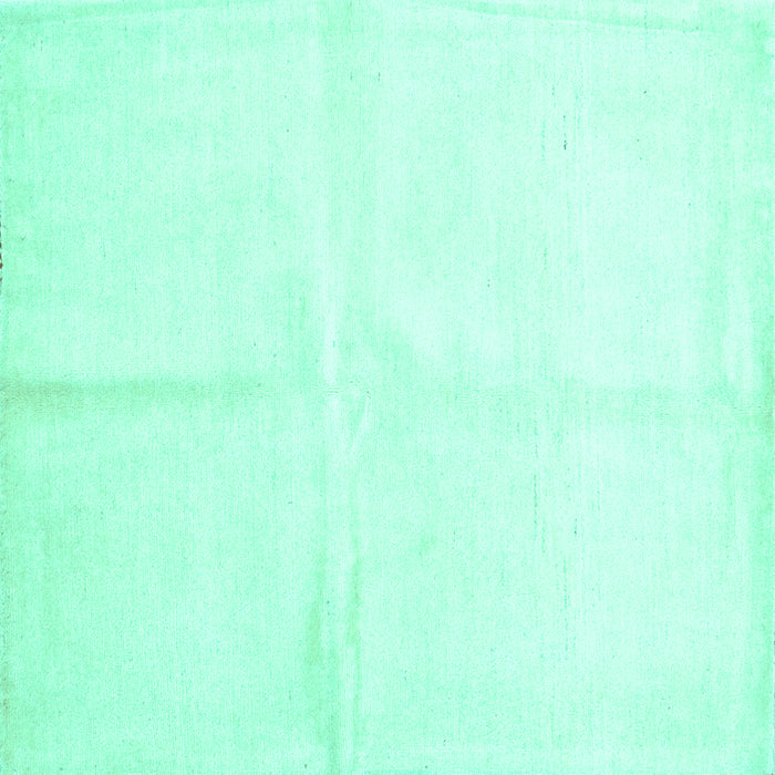 Square Machine Washable Solid Turquoise Modern Area Rugs, wshcon2855turq