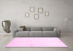 Machine Washable Solid Pink Modern Rug in a Living Room, wshcon2855pnk