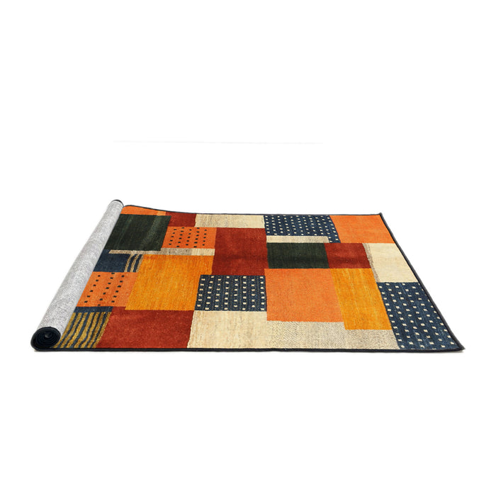 Serging Thickness of Machine Washable Contemporary Peru Brown Rug, wshcon2856