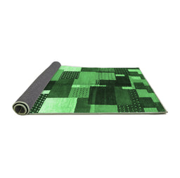 Sideview of Abstract Emerald Green Contemporary Rug, con2856emgrn