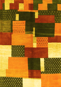 Abstract Yellow Contemporary Rug, con2856yw