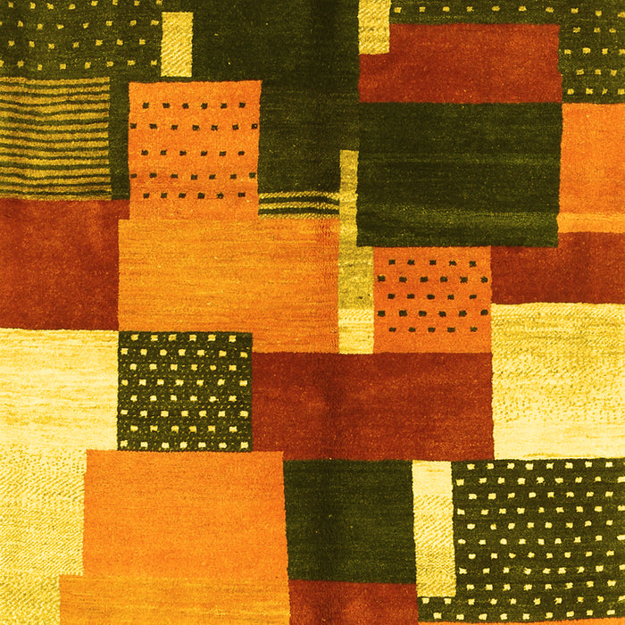 Abstract Yellow Contemporary Rug, con2856yw