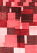 Abstract Red Contemporary Area Rugs