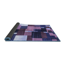 Sideview of Abstract Blue Contemporary Rug, con2856blu