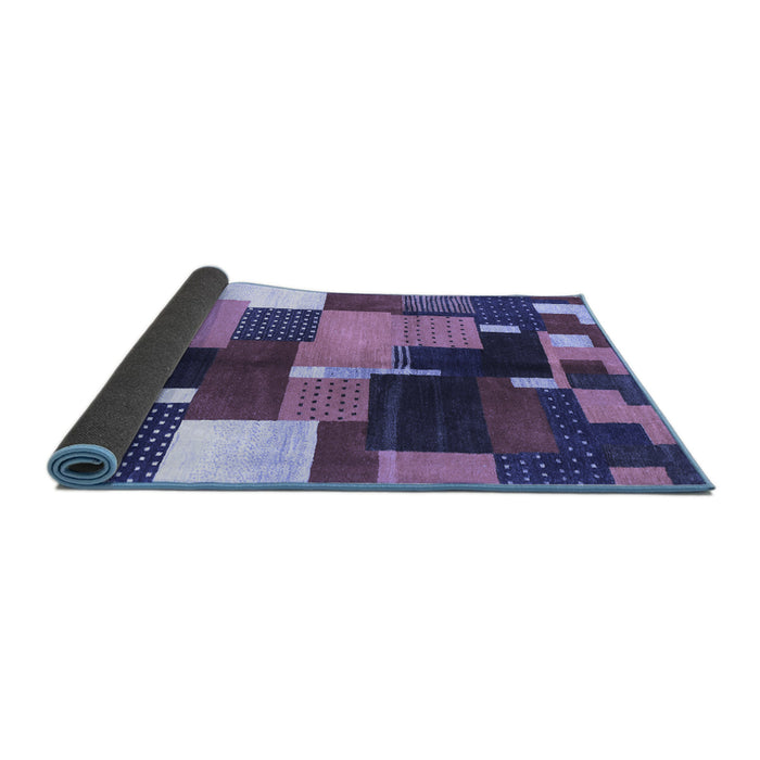 Sideview of Abstract Blue Contemporary Rug, con2856blu