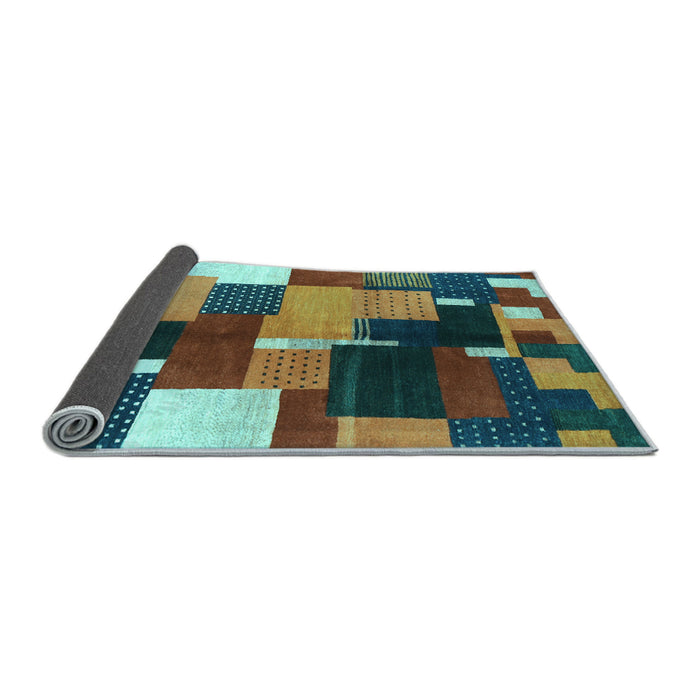 Sideview of Abstract Light Blue Contemporary Rug, con2856lblu