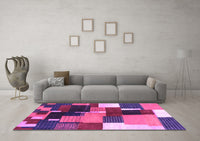 Machine Washable Abstract Purple Contemporary Rug, wshcon2856pur