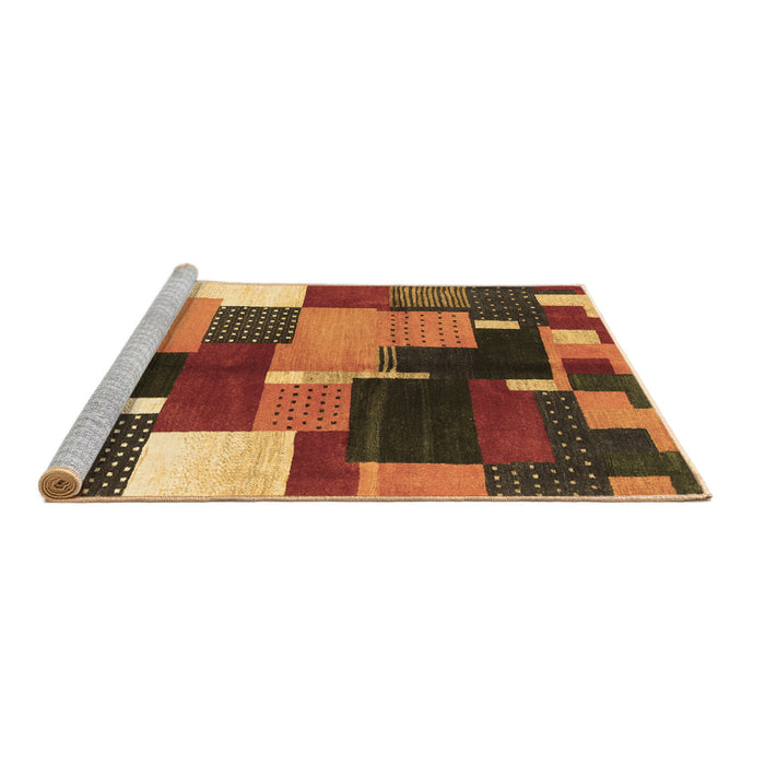 Sideview of Machine Washable Abstract Brown Contemporary Rug, wshcon2856brn
