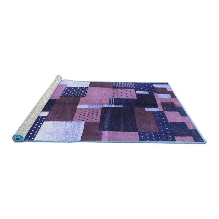 Sideview of Machine Washable Abstract Blue Contemporary Rug, wshcon2856blu