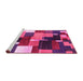 Sideview of Machine Washable Abstract Pink Contemporary Rug, wshcon2856pnk