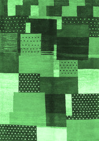 Abstract Emerald Green Contemporary Rug, con2856emgrn