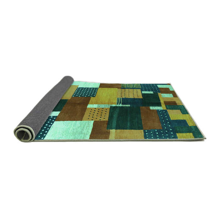 Sideview of Abstract Turquoise Contemporary Rug, con2856turq