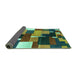 Sideview of Abstract Turquoise Contemporary Rug, con2856turq