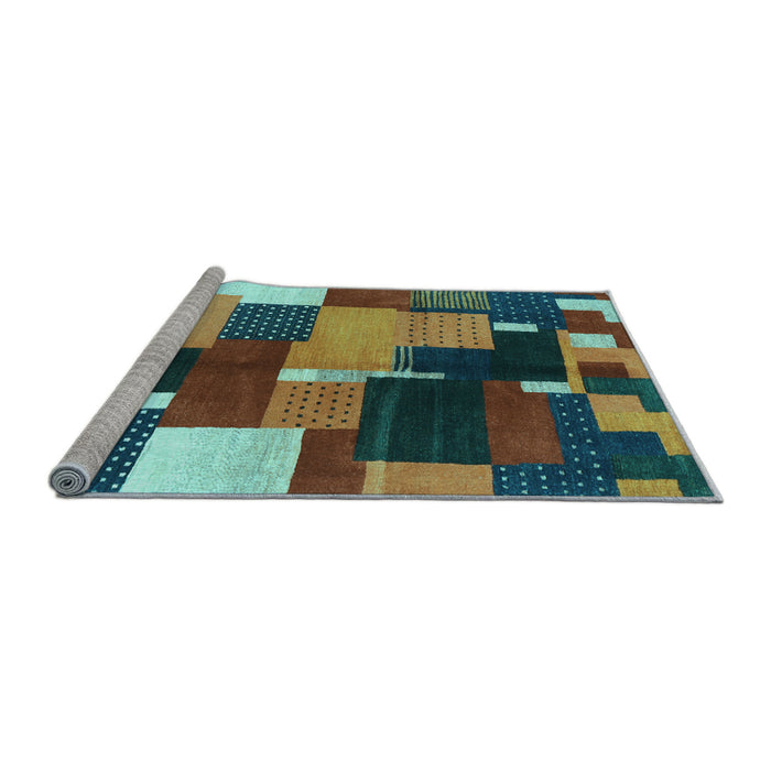 Sideview of Machine Washable Abstract Light Blue Contemporary Rug, wshcon2856lblu