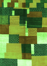 Abstract Green Contemporary Rug, con2856grn