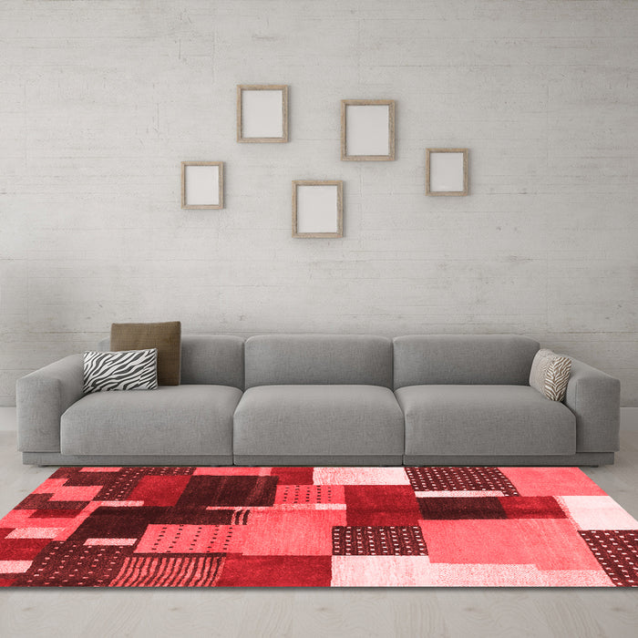 Contemporary Red Washable Rugs