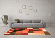 Machine Washable Abstract Orange Contemporary Area Rugs in a Living Room, wshcon2856org