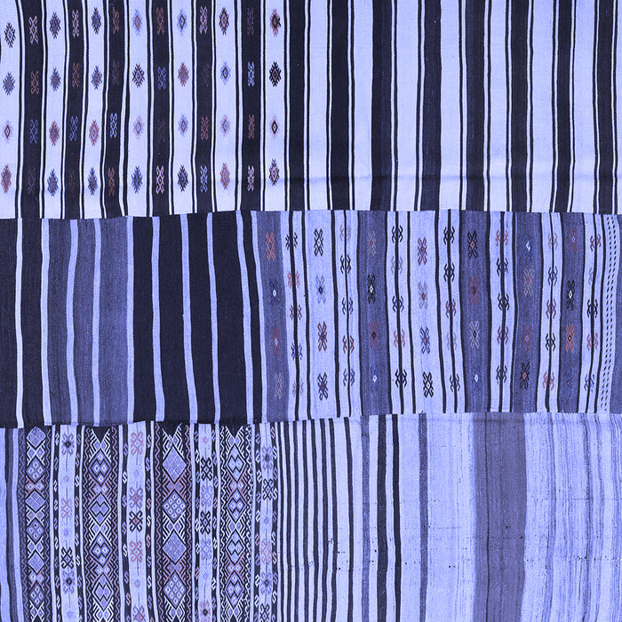 Square Machine Washable Southwestern Blue Country Rug, wshcon2857blu