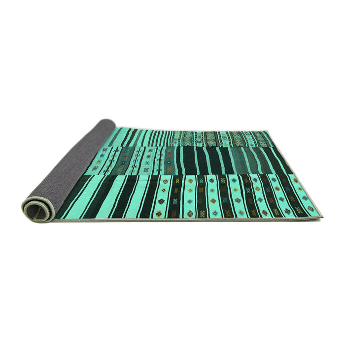 Sideview of Southwestern Turquoise Country Rug, con2857turq