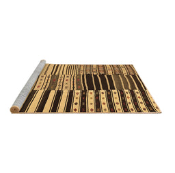 Sideview of Machine Washable Southwestern Brown Country Rug, wshcon2857brn
