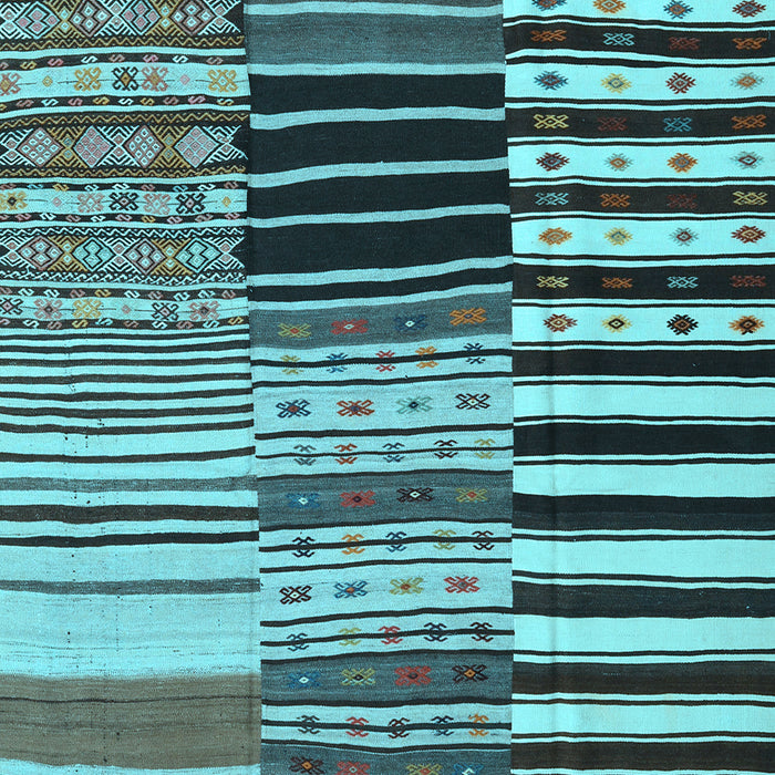 Machine Washable Southwestern Light Blue Country Rug, wshcon2857lblu