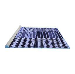 Sideview of Machine Washable Southwestern Blue Country Rug, wshcon2857blu