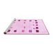 Sideview of Machine Washable Solid Pink Modern Rug, wshcon2858pnk