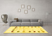 Machine Washable Solid Yellow Modern Rug in a Living Room, wshcon2858yw