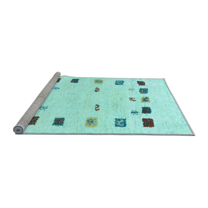 Sideview of Machine Washable Solid Light Blue Modern Rug, wshcon2858lblu
