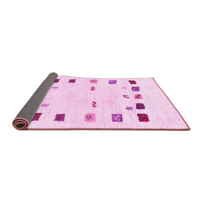 Sideview of Solid Pink Modern Rug, con2858pnk