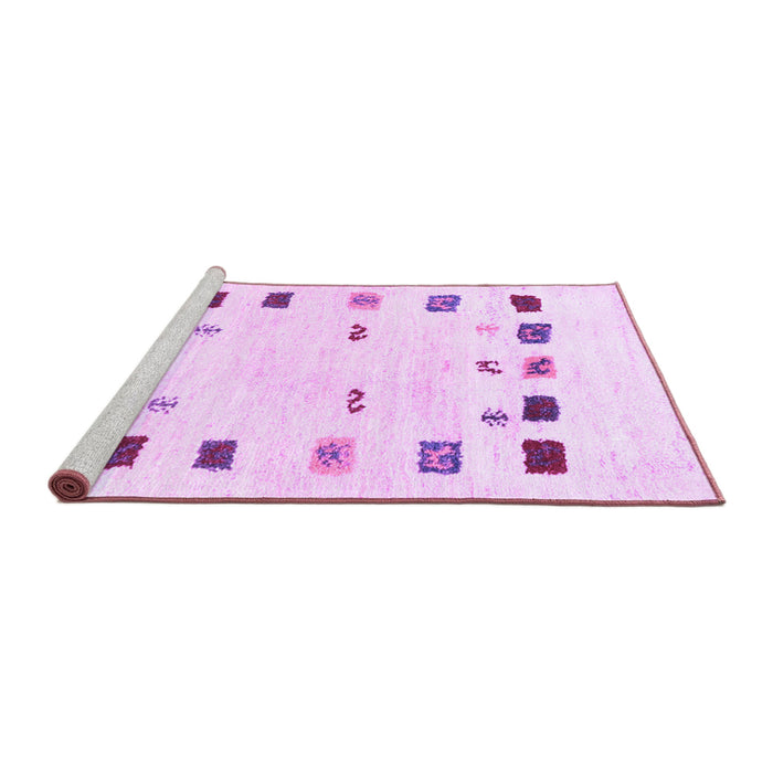 Sideview of Machine Washable Solid Purple Modern Area Rugs, wshcon2858pur