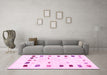Machine Washable Solid Pink Modern Rug in a Living Room, wshcon2858pnk